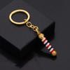 WSNANG Barber Shop Sign Keychain/Necklace Barber Turn Light Pendant Jewelry Hair Stylist Gift Hair Barber Gift(Golden KC) view 4