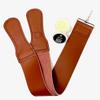 G.B.S Straight Razor Leather Strop 2.5" x 23.5" Cow Hide Dual Straps with Swivel Clip + 22 ML Strop Paste Leather Dressing to Maintain Strop - Made in USA view 1