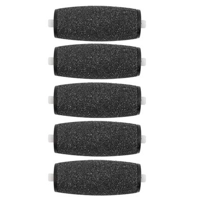 5 Pack Black Extra Coarse Replacement Refill Roller Compatible with Amope Pedi Refills Electronic Foot File