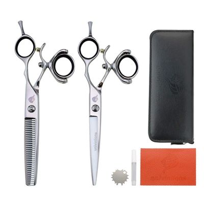5.5/6" Japanese Hair Scissors Salon Hairdressing Scissors Barber Razor Rotating Thumb Shears Swivel Thumb Scissor Rotary Haircut (5.5 INCH)