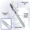 Disposable #10 and #11 Scalpel Blades, Pack of 20 Dermaplaning Blades w. Plastic Handle, Surgical Knife Scalpel, Carbon Steel Dermablade Surgical Blades Individually Wrapped 10x#10, 10x#11 Blade view 3