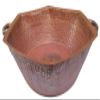 Side Handles Rustic Hexagonal Copper Foot Rub Spa Bowl view 2