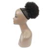 100% Human Hair Afro Puff Drawstring Ponytail Short Curly Afro Bun Hair Extension Natural Black 1B# Hairpiece with Two Clips for Black Women view 2