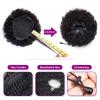 100% Human Hair Afro Puff Drawstring Ponytail Short Curly Afro Bun Hair Extension Natural Black 1B# Hairpiece with Two Clips for Black Women view 4