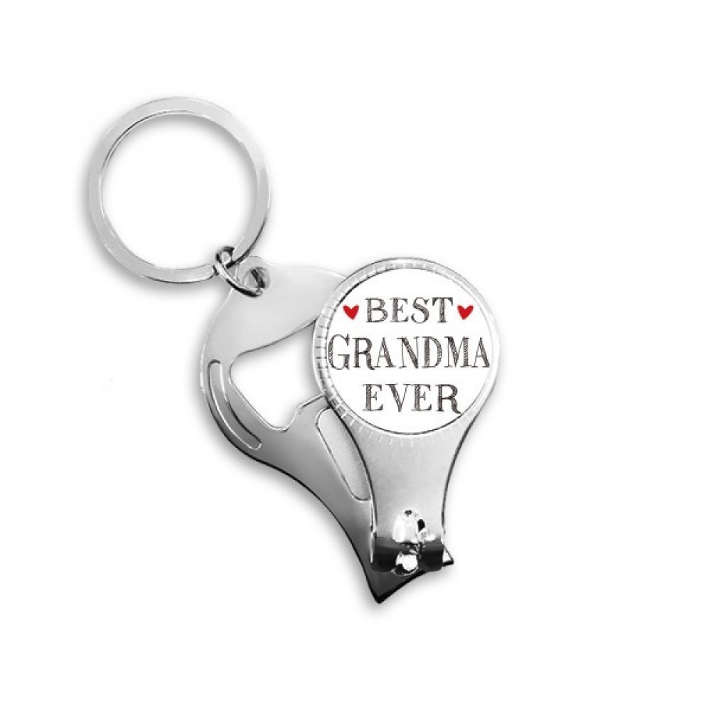 Best Grandma Ever Quote Relatives Nail Nipper Ring Key Chain Bottle Opener Clipper