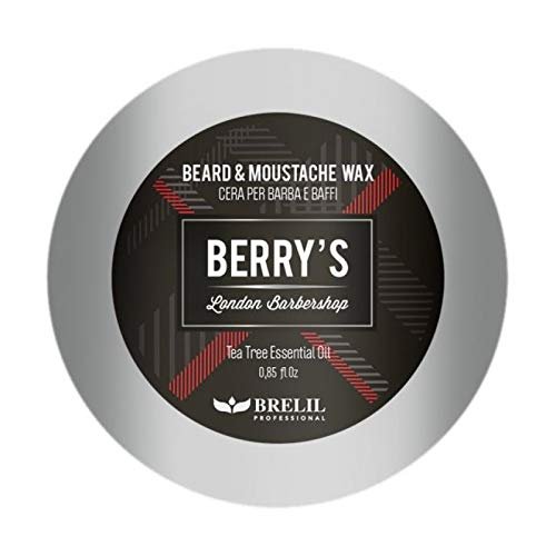 Brelil Berry's Beard and Mustache Wax for men, 25 ml./0.85 fl.oz.
