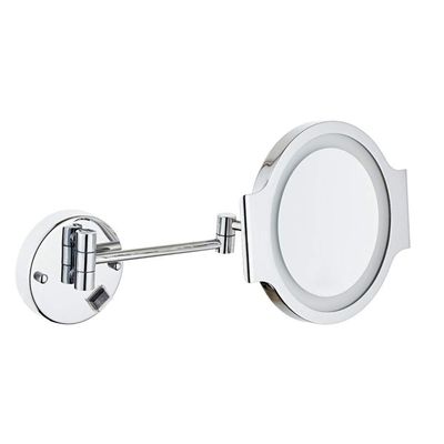 FOGUO Wall Mounted Makeup Mirror with Lights and 3X Magnification, Premium 8'' one-Sided Bathroom Vanity Mirror, 360 Degree Swivel, Rechargeable,Cordless and Plug Operated