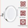 FOGUO Wall Mounted Makeup Mirror with Lights and 3X Magnification, Premium 8'' one-Sided Bathroom Vanity Mirror, 360 Degree Swivel, Rechargeable,Cordless and Plug Operated view 2