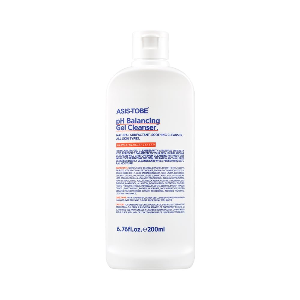 ASIS-TOBE pH Balancing Gel Cleanser 200ml / contains aloe vera, panthenol, alatoin/Soothing and moisturizing effects on the skin/Sensitive skincare/Korea cleanser