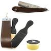 G.B.S Mahogany Wood, Shave Ready Straight Razor, Leather Strop Made with Cow Hide Leather Steel Clamp, Wooden Handle view 1