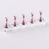 5pcs False Nail Tips Practice Display Stand Set Practice Trainning Display Stand Holder Base Alloy Crystal Nail Art Polish Display Manicure Tools Uv Gel Polish Showing Shelf For Manicure Pink view 3