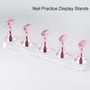 5pcs False Nail Tips Practice Display Stand Set Practice Trainning Display Stand Holder Base Alloy Crystal Nail Art Polish Display Manicure Tools Uv Gel Polish Showing Shelf For Manicure Pink view 4