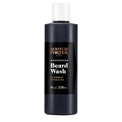 Scotch Porter Moisturizing Beard Wash Cleanse, Refresh, Hydrate & Soften Coarse, Dry Facial Hair while Protecting Skin for a Fuller-Looking Beard Original Scent, 8 oz. Bottle