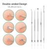 Dr.Pedi Blackhead Remover Pimple Popper Tool Kit Acne Blemish Pimple Extractor Needle Facial Comedone Clip Blackhead Tweezer for Ingrown Hair Removal 8 Pcs in Metal Case view 2