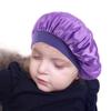 2 Pcs Kids Satin Sleeping Caps Head Cover Bonnet with Elastic Band Hair Care Cap Night Hat for Baby Toddler Teens (Purple and Pink) view 4