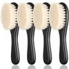 4 Pieces Barber Fade Brush Set with Natural Fiber Wooden Handle - Beard Styling Brush, Neck Duster, and Cleaning Brush for Men's Grooming view 1