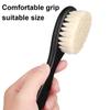 4 Pieces Barber Fade Brush Set with Natural Fiber Wooden Handle - Beard Styling Brush, Neck Duster, and Cleaning Brush for Men's Grooming view 3