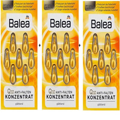 3 Packs of Balea Q10 Anti-Wrinkle Concentrate Serum 21 Capsules