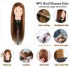 Beauty Star Mannequin Head with 80% Real Human Hair, Manikin Doll Head for Hair Styling, Cosmetology Makeup Hairdressing Training Practice Head with Clamp Stand and DIY Hair Styling Braiding Set view 2