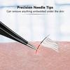 3 Pcs Tweezers for Ingrown Hair Remover Sharp Blackhead Remover Stainless Steel Tweezers Precision Eyebrow and Shards(Black, Yellow, Green) view 2
