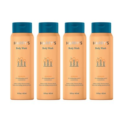 Harry's Body Wash for Men, Redwood, 16 Fl Oz (Pack of 4) - Packaging May Vary