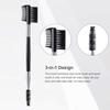 3 Pcs Eyebrow Brush Eyelash comb separator 3 Head Eyelash Shaper and Eyebrow Brush Dual Comb Double Head Makeup Grooming Tool for Women Cosmetic Separating Shaping Brow(Black) view 2