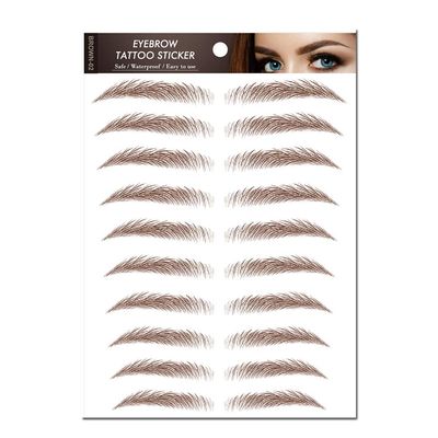 Aaiffey 4D Hair-like Authentic Eyebrows, Brown Imitation Ecological Lazy Natural Tattoo Eyebrow Stickers Waterproof for Woman Makeup Tool 10 Pcs