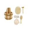 5 Piece Bath Set In Wood Barrel view 2