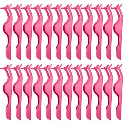 24 Pieces False Eyelashes Applicator Tool Stainless Steel Eyelash Extension Tweezers Remover Clip Tweezers Nipper Eyelash Auxiliary Clip for Women Makeup Application and Removal