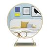 50 x 50cm Makeup Vanity Mirror Tabletop Metal Framed HD Mirror for Dressing Table Freestanding Cosmetic Mirror with Base - Gold view 1