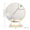 50 x 50cm Makeup Vanity Mirror Tabletop Metal Framed HD Mirror for Dressing Table Freestanding Cosmetic Mirror with Base - Gold view 3