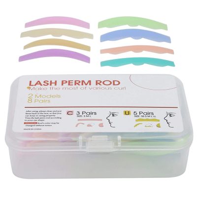 8 Pairs Professional Eyelash Perming Pad, Silicone Eyelashes Curler Rods Lashes Lift Shield Tool for Salon and Individual