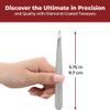 World's Best Tweezers Diamond Tip - Diamond Coated Slant Precision Tweezer for Eyebrow, Facial & Ingrown Hair Removal - Suitably Aligned Stainless Steel Tool Grabs Hair from the Root view 2