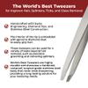 World's Best Tweezers Diamond Tip - Diamond Coated Slant Precision Tweezer for Eyebrow, Facial & Ingrown Hair Removal - Suitably Aligned Stainless Steel Tool Grabs Hair from the Root view 3