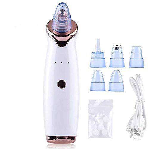 Blackhead Vacuum Remover, Facial Pimple Sucker Removal Extractor Tool with 5 Replaceable Probes Acne, Electric Blackhead Removal Tool Acne Extractor Facial Cleaner Suction Tools Kit for Women Men USB Rechargeable