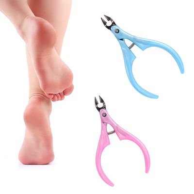 AnHua 2Pcs (Pink & Blue) Cuticle Scissors Nail Clipper Cuticle Manicure Care Cutter Nippers Clipper Tool