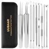 9 PCS Blackhead Remover Tools, Pimple Popper Tool Kit & Comedone Extractor - Professional Acne, Zit, Blemish & Whitehead Removal for Face & Nose, with Stainless Steel Tweezers & Travel Case, UUBAAR view 1