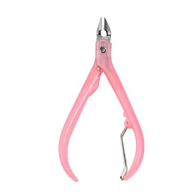 AnHua Nail Cuticle Pusher Tweezer Cutter Nipper Clipper Dead Skin Remover Manicure Art Grooming Tool Beauty Nail Pliers (Pink)