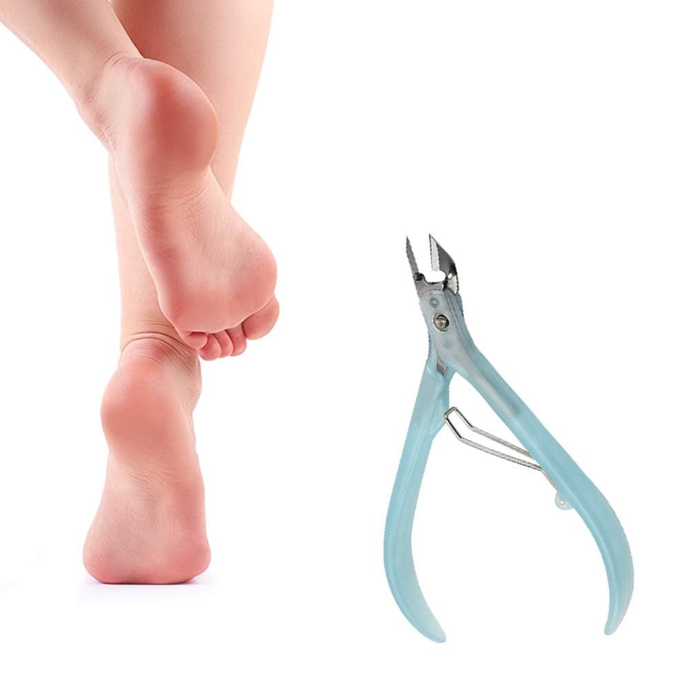 AnHua Nail Cuticle Pusher Tweezer Cutter Nipper Clipper Dead Skin Remover Manicure Art Grooming Tool Beauty Nail Pliers (Blue)