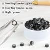 NIACONN 1000pcs 5 mm Tinsel Hair Extensions Beads, Silicone Lined Ring Micro Link I-tip Beads for Hair Extension - Black view 3