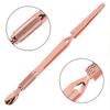 2PCS Rose Gold Stainless Steel Nail Art Tools Pinching Cuticle Pusher - Multifunction False Nail Shaping Tweezers Manicure Tool view 3