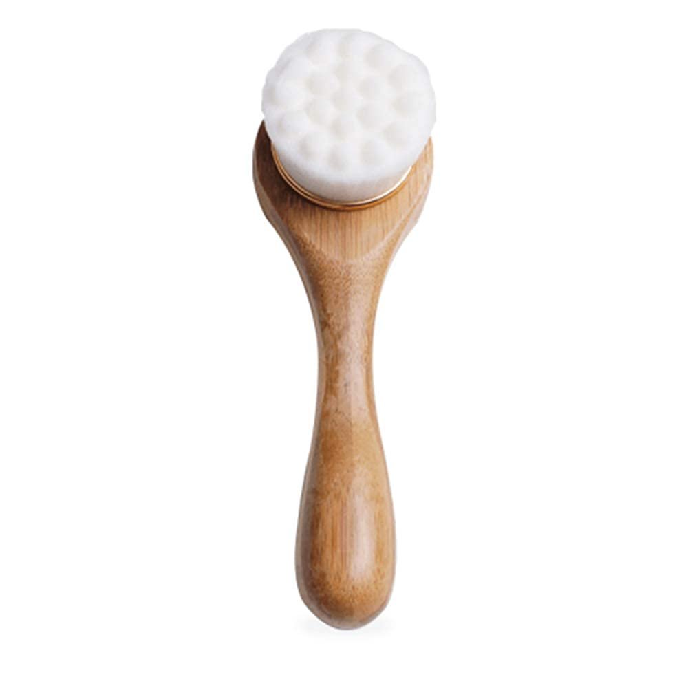 Alana Mitchell Bamboo Facial Cleansing Brush  Ultra Soft Face Scrubber  Deep Cleansing & Exfoliating Face Brush  Manual Scrub Facial Brush - Powerful Facial Skin Care Products for Youthful Skin