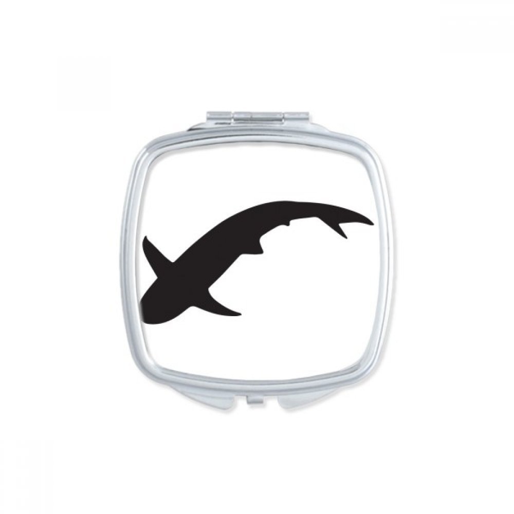 Blue Ocean Shark Fierce Animal Square Mirror Portable Compact Pocket Makeup Double Sided Glass