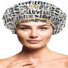 Betty Dain Hipster Collection Shower Cap, Waterproof, Frosted PEVA Material, Oversized Design Perfect for Every Hair Length, Elasticized Hem, True Love view 2