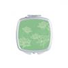 Lotus Flower Line Flower Square Mirror Portable Compact Pocket Makeup Double Sided Glass view 1