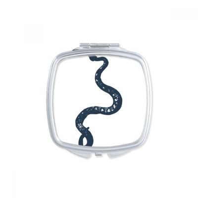 Animal Black Snake Sketch Pattern Square Mirror Portable Compact Pocket Makeup Double Sided Glass