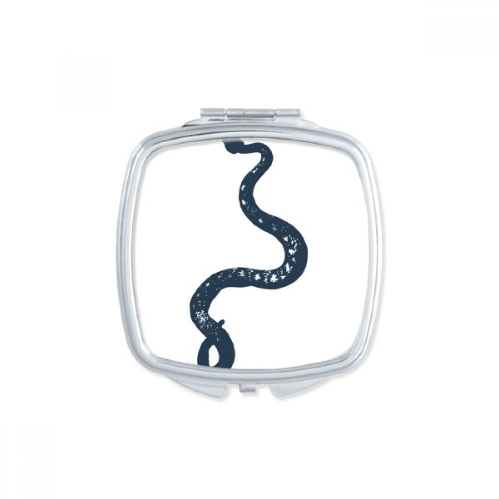 Animal Black Snake Sketch Pattern Square Mirror Portable Compact Pocket Makeup Double Sided Glass