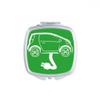 Plug Line Energy Vehicles Protect Environment Square Mirror Portable Compact Pocket Makeup Double Sided Glass view 1