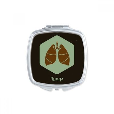 Body Organs Lung Organs Square Mirror Portable Compact Pocket Makeup Double Sided Glass