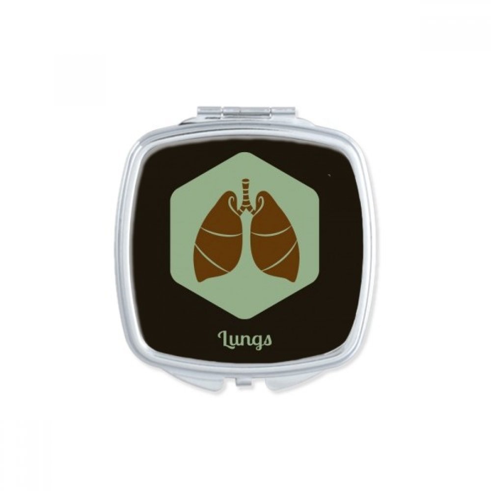 Body Organs Lung Organs Square Mirror Portable Compact Pocket Makeup Double Sided Glass